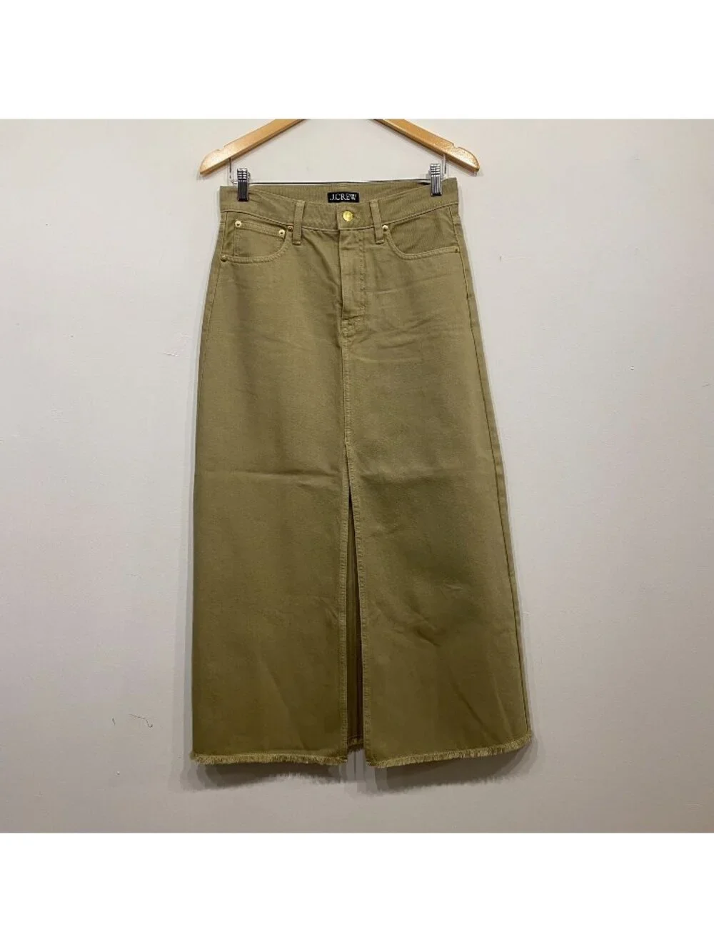 J.Crew Classic Denim‎ Maxi Skirt in Light Green Size 27